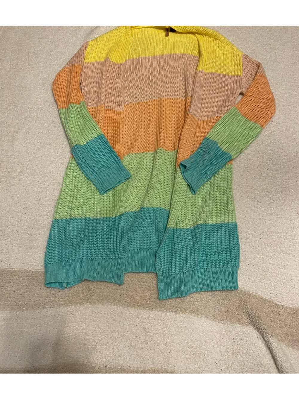 Love by Design Striped Open-Front Knit Cardigan Sweater - Multicolor